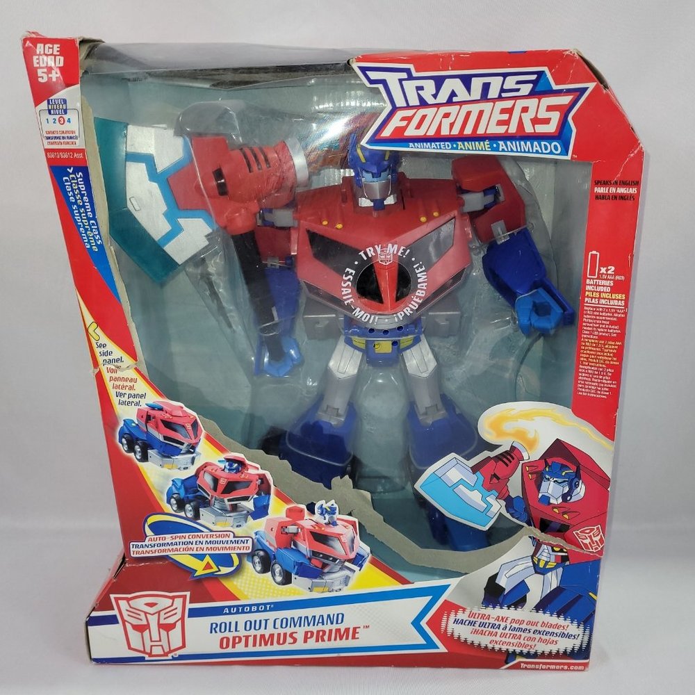 Transformers Animated 2007 Roll Out Command Optimus Prime Action Figure
